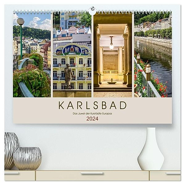 KARLSBAD Das Juwel der Kurstädte Europas (hochwertiger Premium Wandkalender 2024 DIN A2 quer), Kunstdruck in Hochglanz, Melanie Viola