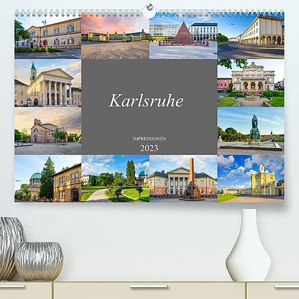 Karlsruhe Impressionen (Premium, hochwertiger DIN A2 Wandkalender 2023, Kunstdruck in Hochglanz), Dirk Meutzner