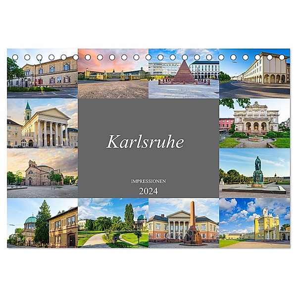 Karlsruhe Impressionen (Tischkalender 2024 DIN A5 quer), CALVENDO Monatskalender, Dirk Meutzner