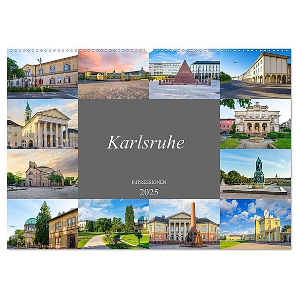 Karlsruhe Impressionen (Wandkalender 2025 DIN A2 quer), CALVENDO Monatskalender, Calvendo, Dirk Meutzner