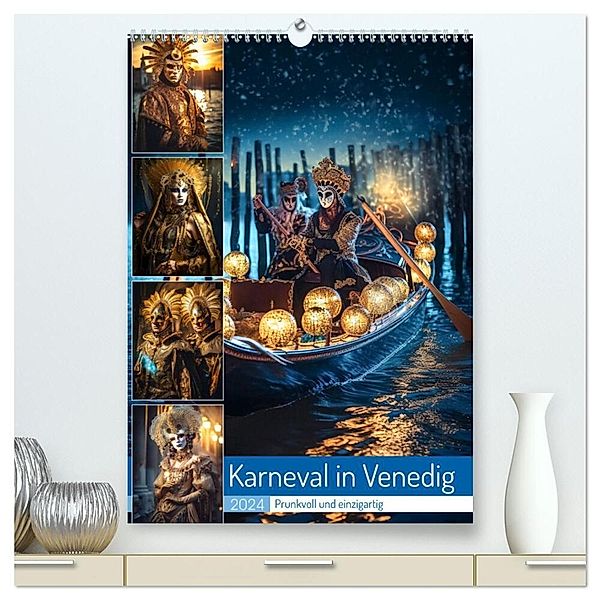 Karneval in Venedig (hochwertiger Premium Wandkalender 2024 DIN A2 hoch), Kunstdruck in Hochglanz, Steffen Gierok-Latniak