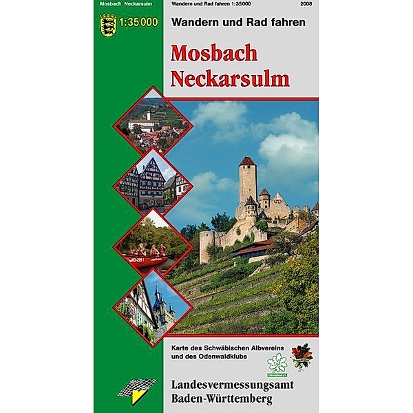 Karte des Schwäbischen Albvereins / Topographische Wanderkarte Baden-Württemberg Mosbach, Neckarsulm