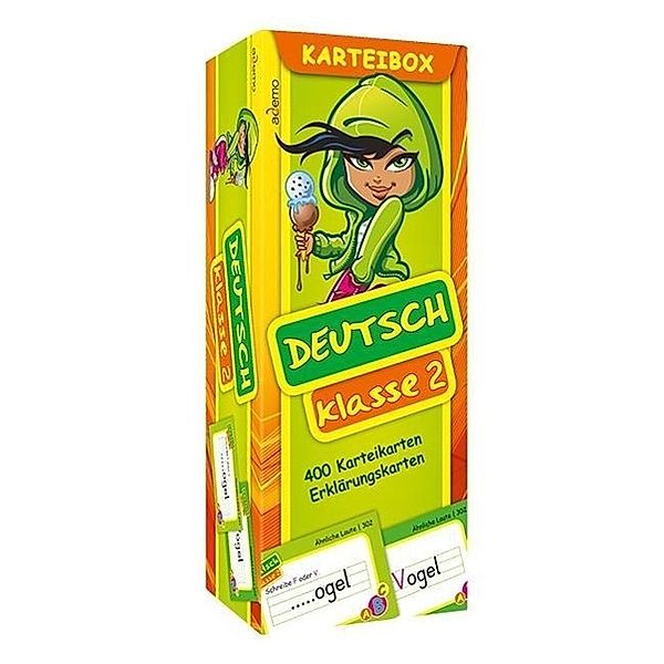 Karteibox Deutsch Klasse 2, ademo Verlag