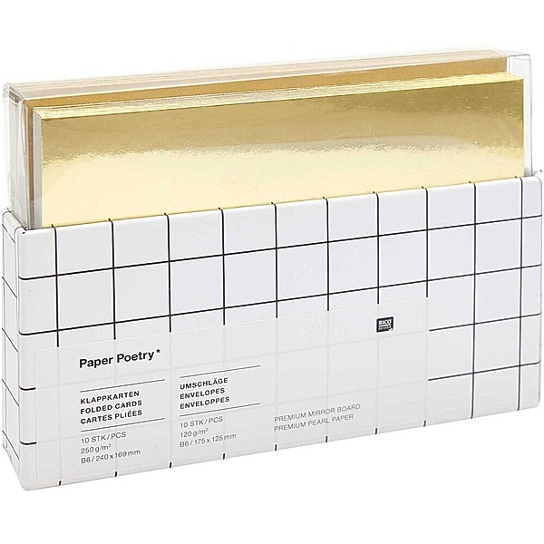 RICO-Design tap Kartenset Spiegelkarton/Perlmutt gold, B6 FSC MIX
