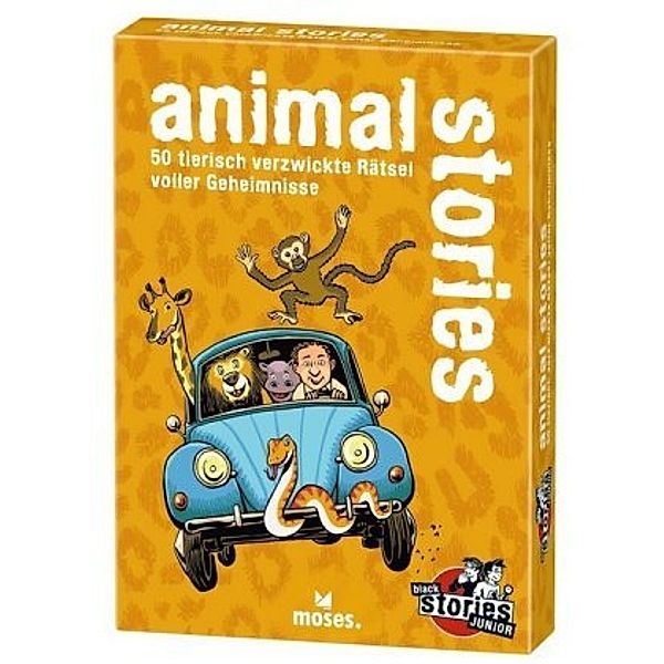 moses Verlag Kartenspiel BLACK STORIES JUNIOR – ANIMAL STORIES, Corinna Harder