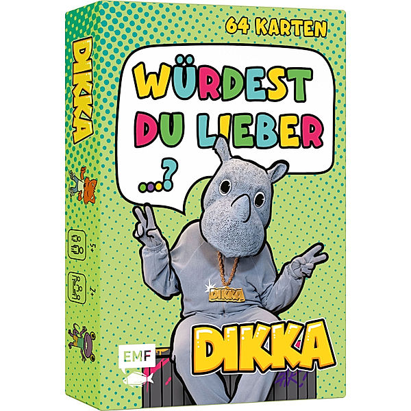 EDITION,MICHAEL FISCHER Kartenspiel: Würdest du lieber...? Nashornstarke Fragen für Kids mit DIKKA, Dikka