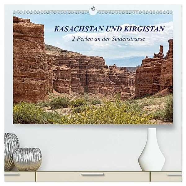 Kasachstan und Kirgistan (hochwertiger Premium Wandkalender 2024 DIN A2 quer), Kunstdruck in Hochglanz, Michele Junio