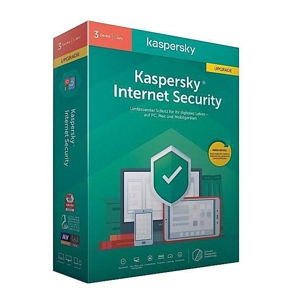 Kaspersky Internet Security 3 Geräte Upgrade, 1 Code in a Box