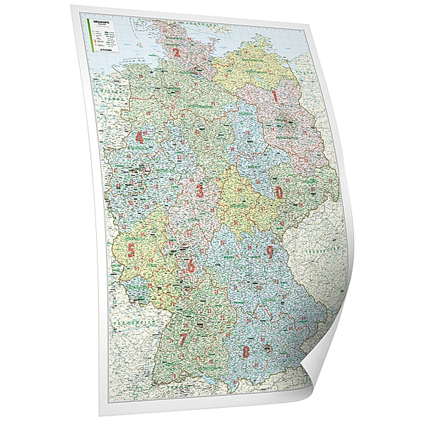 Kastanea Bundeslandkarte Deutschland mit ORGA-Bereichen, 98 x 129 cm, 1:700 000, Papierkarte gerollt, beschichtet und beleistet