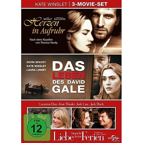 Kate Winslet Collection: Das Leben des David Gale, Herzen in Aufruhr, Liebe braucht keine Ferien DVD-Box, Christopher Eccleston,Kevin Spacey Kate Winslet