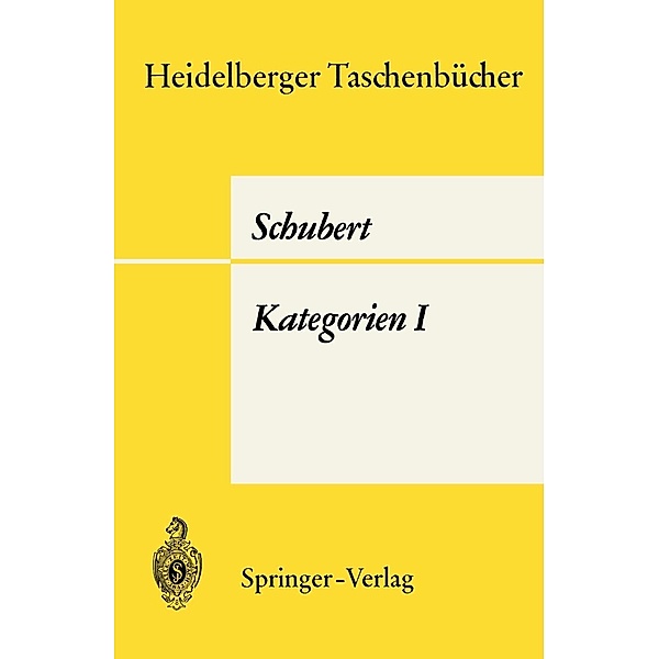 Kategorien I / Heidelberger Taschenbücher Bd.65, H. Schubert