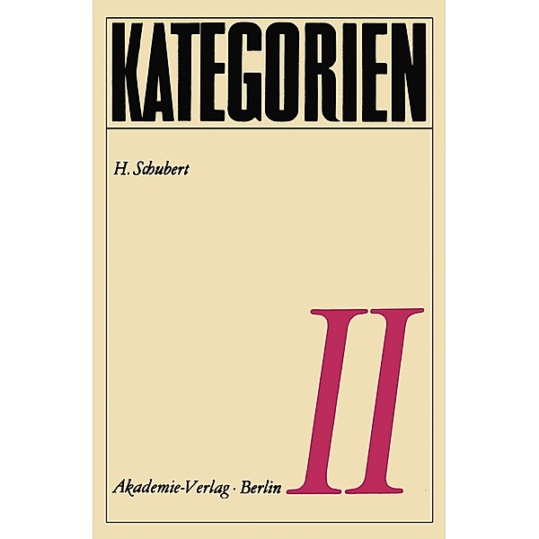 Kategorien II / Heidelberger Taschenbücher Bd.66, H. Schubert