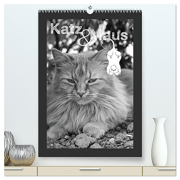 Katz & Maus (hochwertiger Premium Wandkalender 2024 DIN A2 hoch), Kunstdruck in Hochglanz, Julia Koch