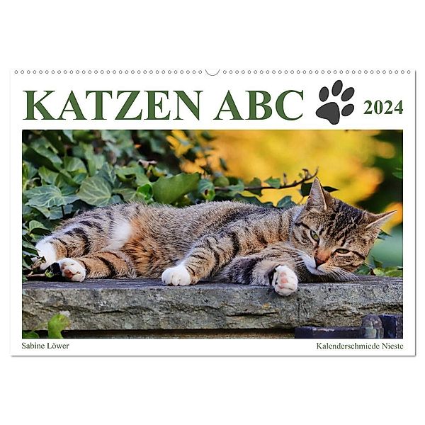 Katzen ABC (Wandkalender 2024 DIN A2 quer), CALVENDO Monatskalender, Sabine Löwer