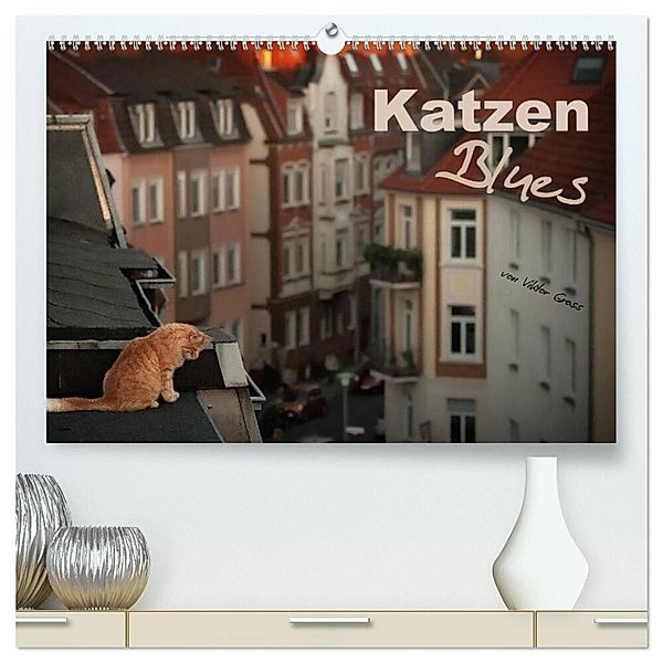 Katzen Blues (hochwertiger Premium Wandkalender 2024 DIN A2 quer), Kunstdruck in Hochglanz, Viktor Gross