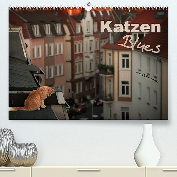 Katzen Blues (Premium, hochwertiger DIN A2 Wandkalender 2023, Kunstdruck in Hochglanz), Viktor Gross