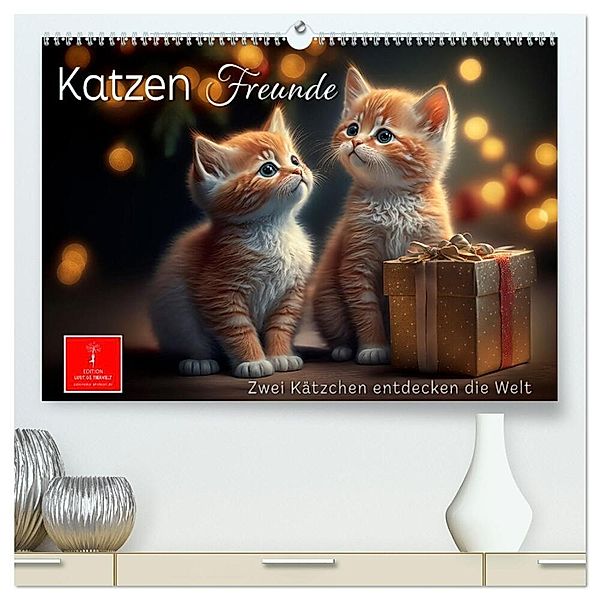 Katzen Freunde (hochwertiger Premium Wandkalender 2024 DIN A2 quer), Kunstdruck in Hochglanz, Peter Roder