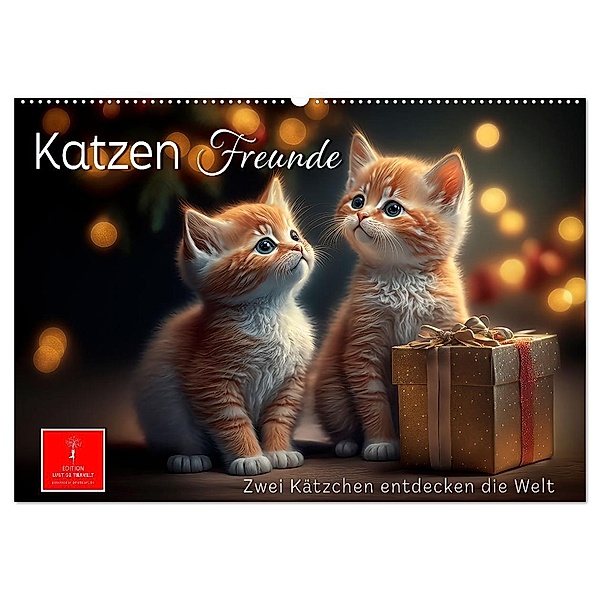 Katzen Freunde (Wandkalender 2024 DIN A2 quer), CALVENDO Monatskalender, Peter Roder
