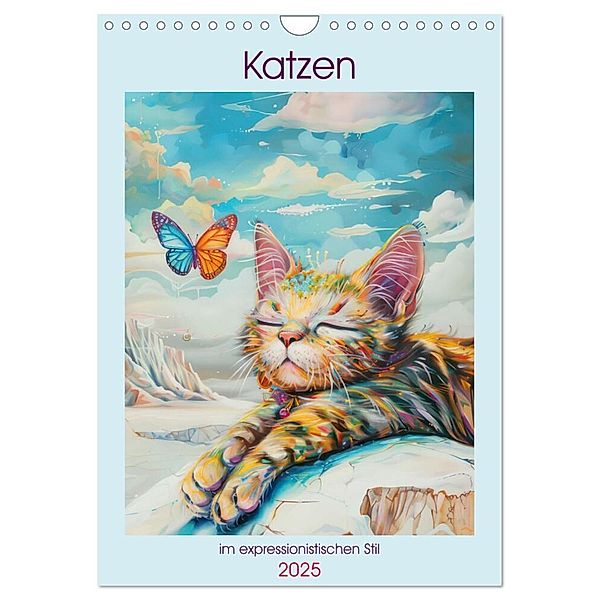 Katzen im expressionistischen Stil (Wandkalender 2025 DIN A4 hoch), CALVENDO Monatskalender, Calvendo, Liselotte Brunner-Klaus