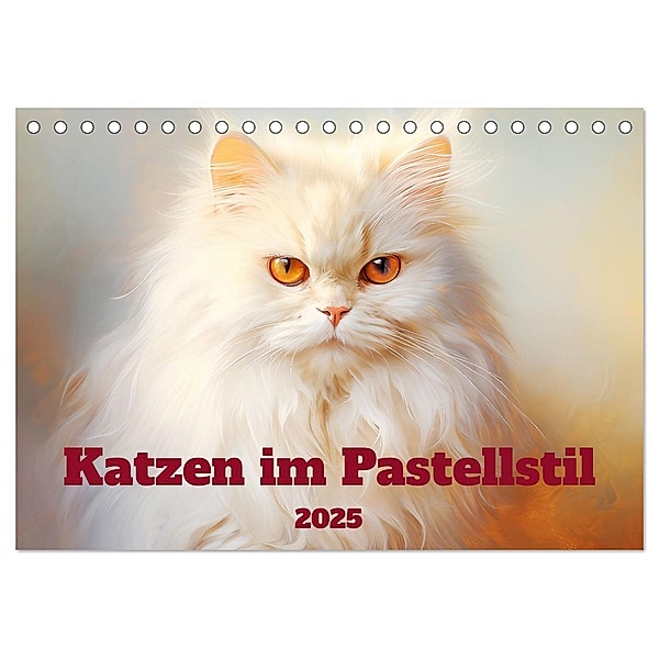 Katzen im Pastellstil (Tischkalender 2025 DIN A5 quer), CALVENDO Monatskalender, Calvendo, Liselotte Brunner-Klaus