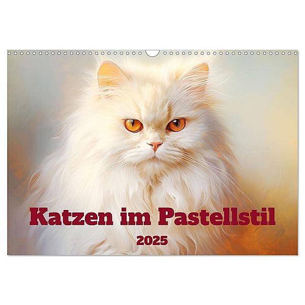 Katzen im Pastellstil (Wandkalender 2025 DIN A3 quer), CALVENDO Monatskalender, Calvendo, Liselotte Brunner-Klaus