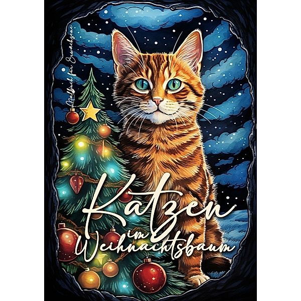 Katzen im Weihnachtsbaum Malbuch für Erwachsene, Monsoon Publishing, Musterstück Grafik