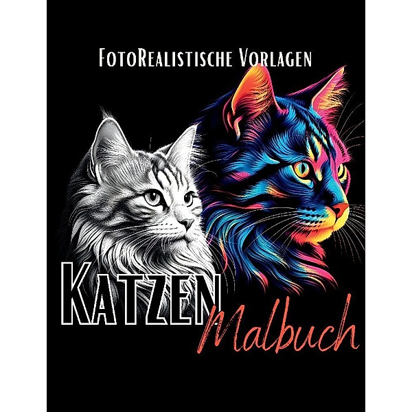 Katzen Malbuch Fotorealistisch., Lucy´s Schwarze Malbücher