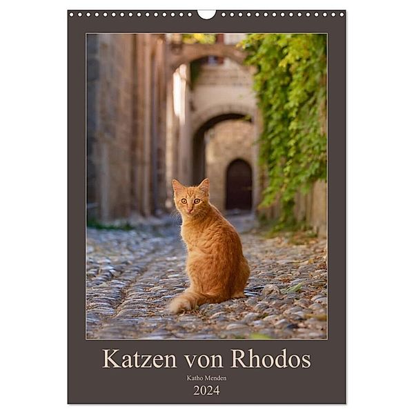 Katzen von Rhodos (Wandkalender 2024 DIN A3 hoch), CALVENDO Monatskalender, Katho Menden