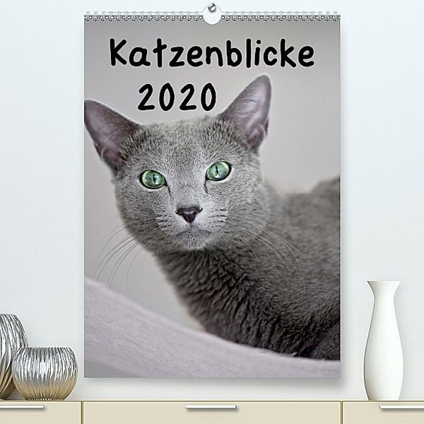 Katzenblicke 2020(Premium, hochwertiger DIN A2 Wandkalender 2020, Kunstdruck in Hochglanz), Heidi Bollich