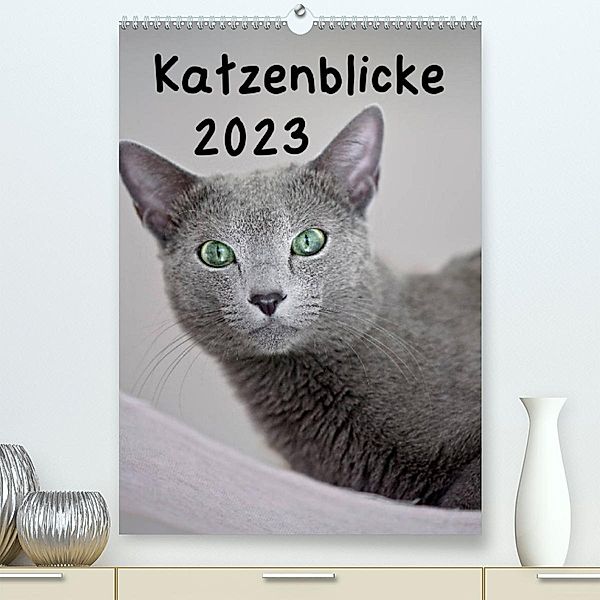 Katzenblicke 2023 (Premium, hochwertiger DIN A2 Wandkalender 2023, Kunstdruck in Hochglanz), Heidi Bollich