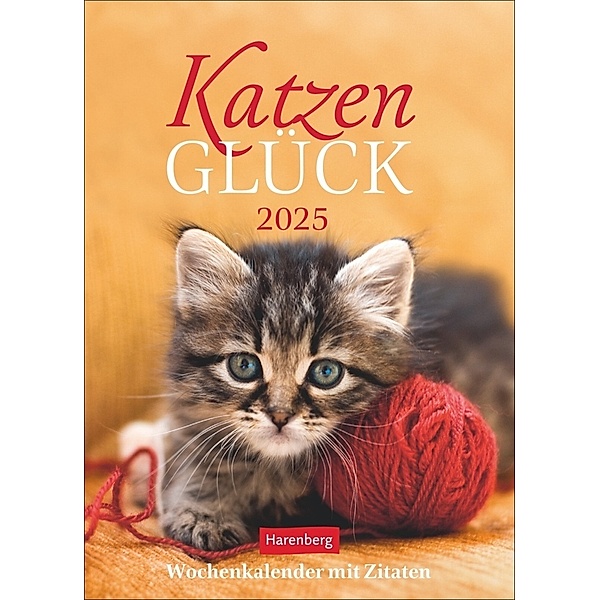 Katzenglück Wochenkalender 2025 - mit Zitaten