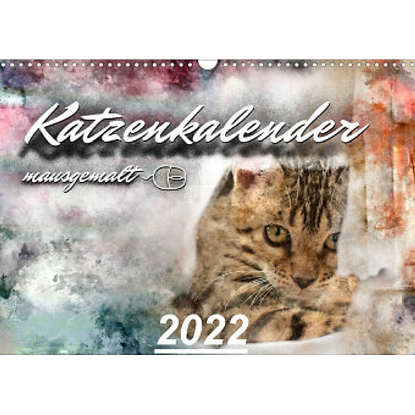 Katzenkalender mausgemalt (Wandkalender 2022 DIN A3 quer), Sylvio Banker