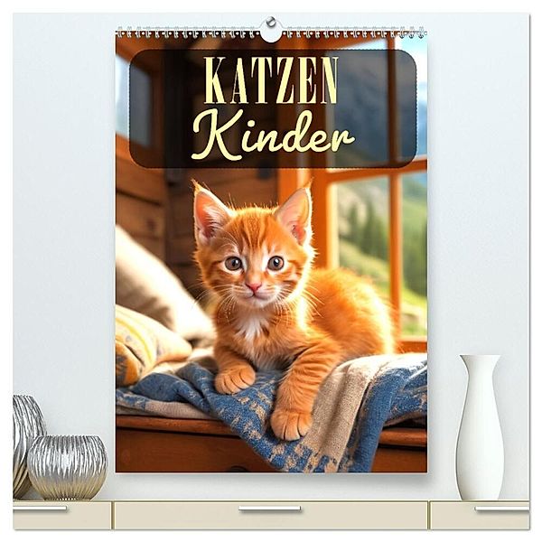 Katzenkinder (hochwertiger Premium Wandkalender 2025 DIN A2 hoch), Kunstdruck in Hochglanz, Calvendo, ShirtScene