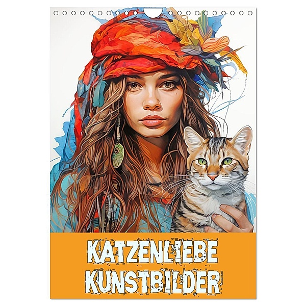 Katzenliebe Kunstbilder (Wandkalender 2024 DIN A4 hoch), CALVENDO Monatskalender, Calvendo, Liselotte Brunner-Klaus