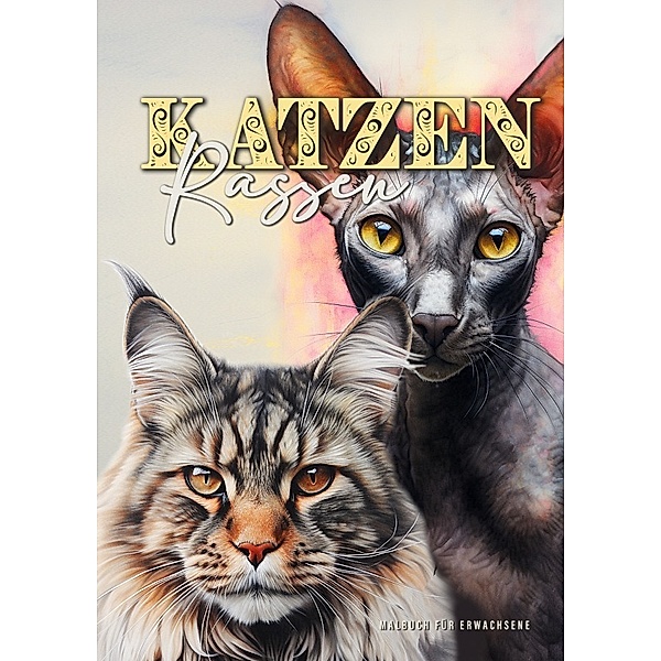 Katzenrassen Malbuch für Erwachsene, Monsoon Publishing, Musterstück Grafik