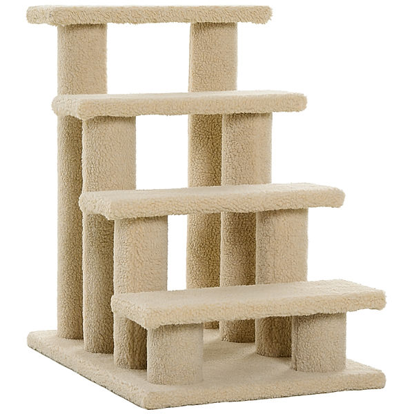 Katzentreppe mit 4 Stufen (Farbe: hellbraun)