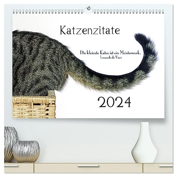 Katzenzitate 2024 (hochwertiger Premium Wandkalender 2024 DIN A2 quer), Kunstdruck in Hochglanz, Dogmoves