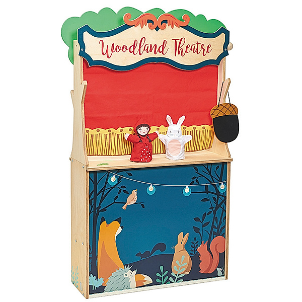 Tender Leaf Toys Kaufladen WOODLAND 2-in1 mit Handpuppen