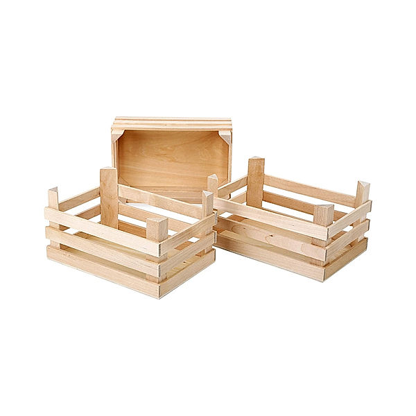 small foot® Kaufladen-Zubehör GROßE KISTEN 3er-Set aus Holz