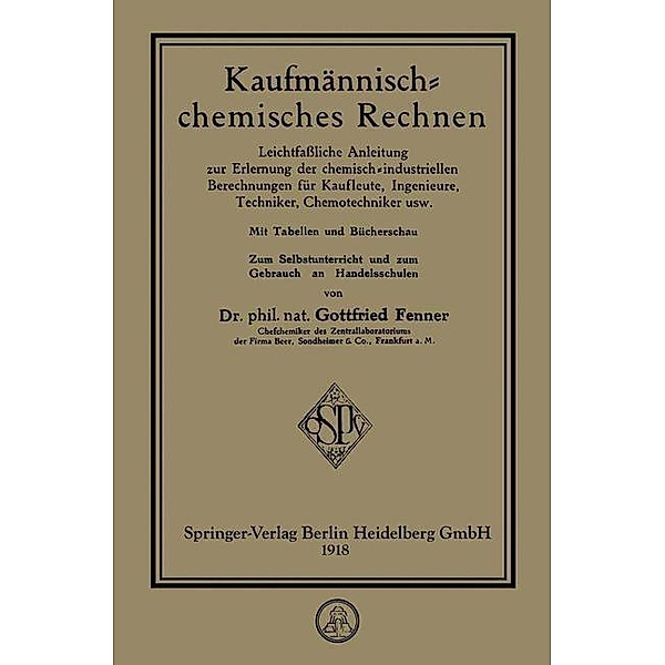 Kaufmännisch-chemisches Rechnen, Gottfried Fenner