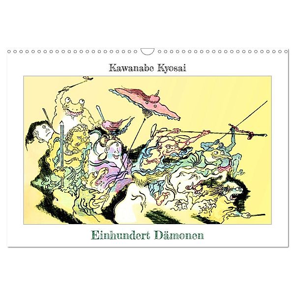 Kawanabe Kyosai: Einhundert Dämonen (Wandkalender 2024 DIN A3 quer), CALVENDO Monatskalender, Calvendo, 4arts