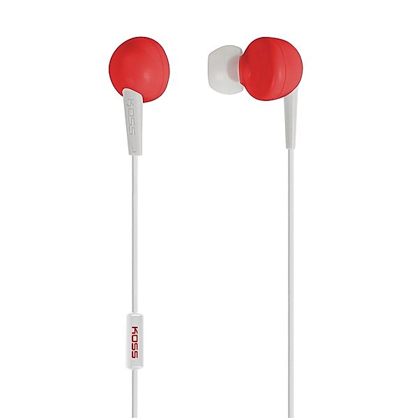 Keb6ir-Earbud W/Enhanced Driver W/Mic,Red, Koss Kopfhörer