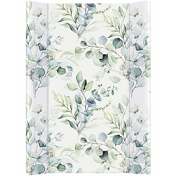 Rotho Babydesign Keilwickelauflage NATURAL LEAVES (70x50) in weiss