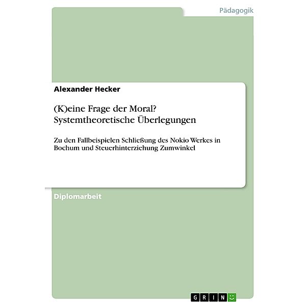 (K)eine Frage der Moral? Systemtheoretische Überlegungen, Alexander Hecker