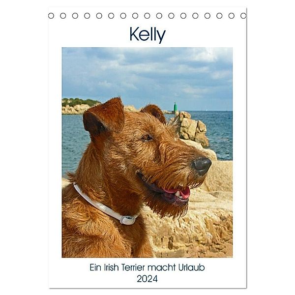 Kelly - Ein Irish Terrier macht Urlaub (Tischkalender 2024 DIN A5 hoch), CALVENDO Monatskalender, Claudia Schimon