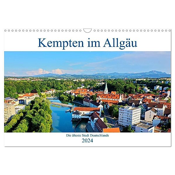 Kempten im Allgäu, die älteste Stadt Deutschlands (Wandkalender 2024 DIN A3 quer), CALVENDO Monatskalender, Werner Thoma