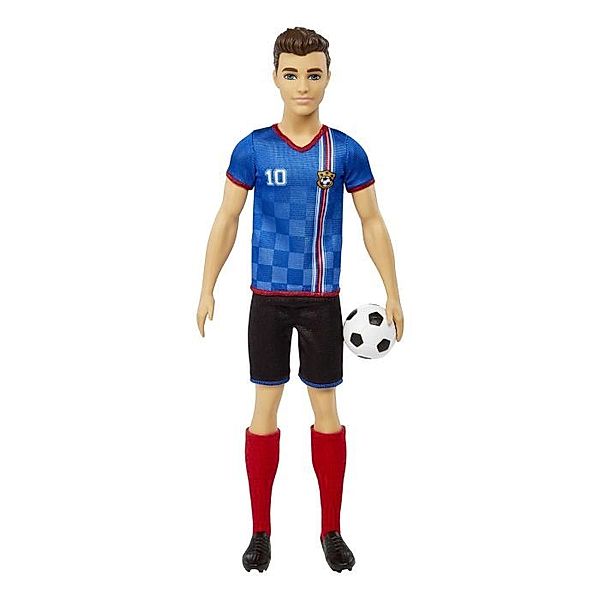 Mattel Ken Fußballspieler-Puppe, kurze Haare, Trikot mit der Nummer 10, Fußball, Stol