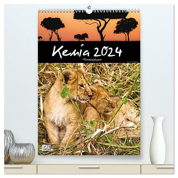 Kenia - Terminplaner (hochwertiger Premium Wandkalender 2024 DIN A2 hoch), Kunstdruck in Hochglanz, Sabine Bieg