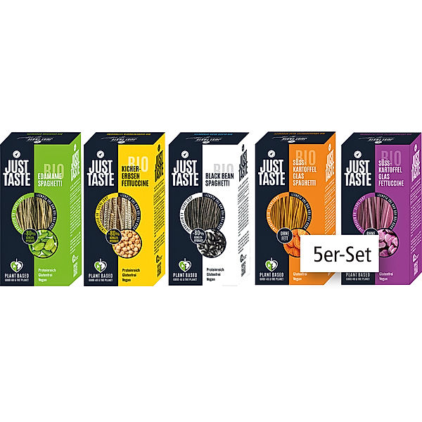 Kennenlern-Set Gemüse Pasta Bio von Just Taste, 5 Stück (5 x 250 g)