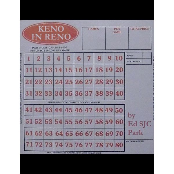 Keno in Reno, Ed Sjc Park